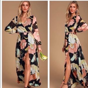 Lulus long sleeve floral maxi dress